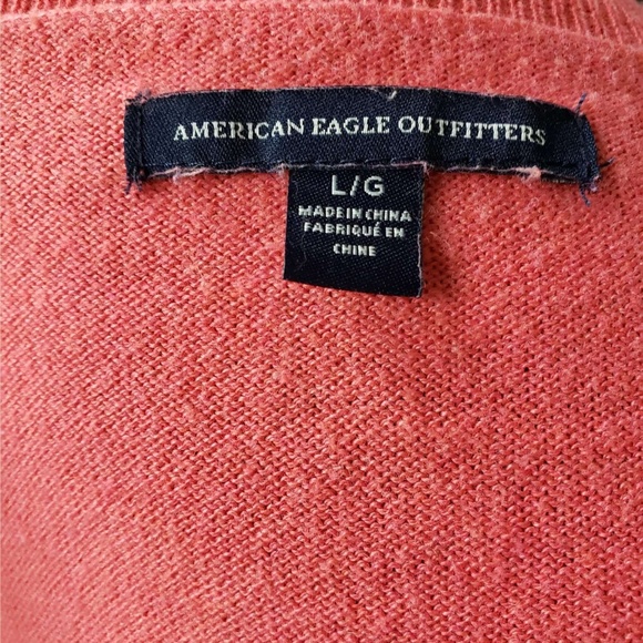 A/E Peach V Neck Relaxed Fit Sweater Ladies Large - Picture 6 of 7